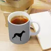 Kubki Whippet Silhouette (y) Biały kubek 11 uncji ceramiczny herbatę kawa kawę Przyjaciele urodzin