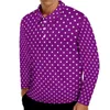 Polos Masculinos Polka Dots Camisas Polo Masculinas Azul Marinho e Branco Camisa Casual Outono Retro Turn Down Gola Manga Comprida Graphic Oversize T-shirts