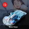 Mice Transparent Magnetic Triple Mode Bluetooth compatible 2 4G Wireless Mouse One Click Desktop Type C Rechargeable Silent Mute 230804