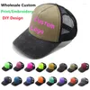 Casquettes de baseball LOGO personnalisé maille casquette de Baseball pour femmes hommes broderie photo impression chapeau été soleil chapeaux unisexe Fluorescence Snapback