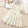 Mädchenkleider Sommer Kinder Prinzessin Blumenkleider für Mädchen Kleidung Teenager Kurzarm Partykleid Kinder Kostüme Jahre