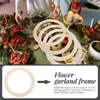 Decorative Flowers 6 Pcs Wreath Frame DIY Rings Simple Creation Support Wooden Base Metal Crafts Flower Hoops