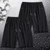 Mäns shorts Mens Summer 2023 Casual Ice Nylon Drawstring Stretch Breattable Running Pants Bekväm tunna svettbyxor överdimensionerade M-8XL