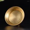 Plates Copper Manza Plate Auspicious Tibetan Brass Tantra Dish Worship For Buddha Tray Desktop Home Gift Decorative Assiettes 15.4cm