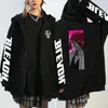 メンズフーディーズアニメブリーチジッパースウェットシャツをzip up up up up up unexexヒップホップストリートウェアジャケットKuchiki byakuyaグラフィックy2k服