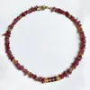 Choker Rose Red Irregular Crushed Stone Beaded Necklace Women Fashion Classic Natural Collar Handmade Drop 2023