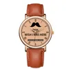 Wristwatches Fashion Women's Leisure Quartz Wrist Watch Mustache Casual Leather Waterproof Ladies Girls Wristwatch