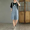 Kvinnors jeans koreanska modekvinna Bib Ogelor Hög midja Lossa Y2K Jumpsuit Kvinnor Summer Short Baggy Grils Pants Pantalon