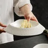 식당 세라믹 석기의 도자기 불규칙 접시를위한 창조적 인 샐러드 그릇 깊은 접시