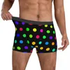 Cueca Clássica com Bolinhas Brancas Preto Bolinhas Padrão Retrô Custom Baú Masculino Elástico Boxer Breve Presente