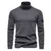 Men's Jackets 2023 Casual Basic T-shirt Simple Fashion Modal High Neck Long Sleeve Autumn Winter Men Pure Cotton Solid Color Slim Stone Windproof