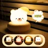 Lâmpadas Shades Night Lights USB Light 1200mah Cute Cartoon Lamp Bear Controle remoto para decoração de quarto de bebê e criança cabeceira presente de natal noite Z230805