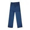 Jeans femme femme rétro jambe large pantalon droit ample lavé taille haute pantalon poches surdimensionné couleur unie Denim