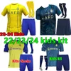 23 24 Al Nassr FC camisas de futebol Ronaldo Kids Kit uniforme infantil 2023 Home amarelo CR7 meninos Camisa de futebol T Al-Nassr terceiro quarto MARTINEZ Arábia Saudita