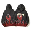 2023 Kanyes Wests Hoodie Fashion Hell Star Hellstar Flame Bedruckter und lockerer Damenmantel Pullover Pullover mit Kapuze