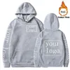 Men's Hoodies Your Own Design Cotton Thicken Brand Logo/Picture Personalized Custom Text DIY Print Sweatshirt Men's Casual Warm Tops