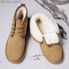 Boots Winter men's shoes Thermal fur snow boots Waterproof suede fur leather ankle Chelsea boot men's fluffy plush shoes Outdoor shoes Z230805