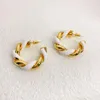 Stud Earrings 18 K C Shape Metal Distort European And American Style Personality Fashion Ms Girl Travel Accessories