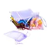 Sacchetti di imballaggio Commercio all'ingrosso 100 Pz / lotto Organza Gioielli Favore di partito Regalo di Natale Viola Blu Rosa Giallo Nero Dstring Pouch 21 Drop Delivery O Dhwmh