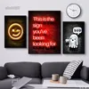 Lustige Memes Neon Tier Leinwand Malerei Kunst Wand Spanischer lachender Kerl Ohne Titel Gans Ästhetische Poster und Drucke Wohnzimmer Bar Shop Dekoration w06