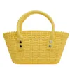 Fashion girls totes children jelly bags mini woven crossbody handbag beach shoulder bag