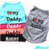 Dog Apparel Summer Vest Shirt Clothes Coat Pet Cat Puppy Cotton Vests I Love My Mommy Daddy Clothing For Costumes Drop Delivery Home G Dh5Fc