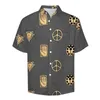 Mäns avslappnade skjortor jojos bizzare äventyr emblem strand tröja hawaii street stil bluses man anpassad 3xl 4xl