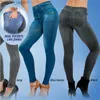 Dames Broek Capri Gtpdpllt S-XXL Sexy Leggings Dames Gevoerd Lente Herfst Print Jeans Sportkleding Slanke Jeggings Twee Echte Zakken Dames Fitness Broek Z230805