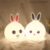 Lampor nyanser LED Rabbit Night Light USB For Children Baby Barn Gift Animal Cartoon Decorative Lamp Bedside Bedroom Living Room M1691 Z230805