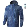남성 재킷 인쇄 윈드 브레이커 남성 폭격기 야외 선 스크린 후드 방수 겉옷 봄 하이킹 사냥 군의 옷