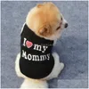 Köpek Giyim Yaz yelek gömlek kıyafetleri Pet Cat Puppy Pamuk Yelekler Mommy Daddy Giyim Kostümleri için Damla Teslimat Ev G DH5FC