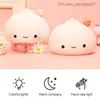 Lampade Sfumature Luci notturne Cute Gnocco Light LED Mini Touch Lamp Cartoon Panino al vapore Baby Bedside Kawaii Z230805