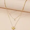 Chains Heart Shaped Stainless Steel Necklace For Girls Luxury Jewelry Wholesale Double Layer Collar Chain