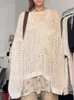 Maglioni da donna Weekeep Distressed Crochet Star Maglione Pullover Oversize Fori larghi Maglione lavorato a maglia Smock Y2k Harajuku Streetwear 90s 230804