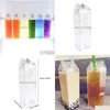 Water Bottles 1Pcs Milk Box Fun Transparent Fashion Drink Carton Kettle Perfect Gift Beverage For Juice Coffee Tea Drop Delivery Hom Dh8Lk