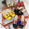 Nieuwe designer glides met hoge hakken schoenen dames sandalen hardware buckle all-match zomer slippers t14