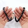 Strand 2Pcs / Set Couple Bracelets Naturel Oeil De Tigre Lave Perles De Pierre Patinées Aimant Rond Bracelet Pour Amoureux Hommes Femmes Bijoux Cadeaux