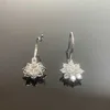 Fashion Jewelry Sunflower Round 1 Carat Moissanite 10k Simple Delicate for Silver Lady's Earrings