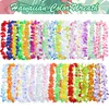 Autres fournitures de fête d'événement 40-100pcs fête hawaïenne fleurs artificielles leis guirlande collier bandeau guirlandes plage fournitures de fête tropicale décor de mariage 230804