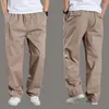 Pantaloni da uomo Pantaloni da uomo a gamba dritta in vita tinta unita con elastico in vita Pantaloni da uomo casual sottili resistenti all'usura in cotone