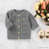 Jacken Säugling Neugeborenes Baby Mädchen solide handgefertigte Blase Ball 3D-Textur gestrickte Strickjacke Herbst Winter warme Outfits Pullover Jacken Mäntel R230805