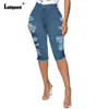 Jeans femme Sexy trou déchiré Denim Shorts coupe haute femmes demi pantalon Vintage déchiqueté court été décontracté Vaqueros Mujer 2023