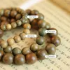 Strand Chinese Retro Green Sandalwood Buddha Beads Bracelet Wooden Beaded Root Bracelets Women Men Handmade Bangles Jewelry