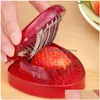 Fruits Légumes Outils Creative Stberry Slicer Sculpture Gâteau Décoratif Cutter Cuisine Gadget Accessoires Couteau Drop Delivery Accueil Gar Dhlqu