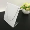 Smyckespåsar l Formad vit akryl Kort halsband Display Stand Shelf 20 cm höjd