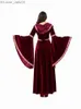 Theme Costume Medieval Vintage Gothic Hoodie Witch Long Skin Luxury Women's Party Dress Role Play Vampire Halloween Adult Coming Z230805