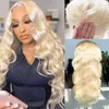 30 pouces 613 miel couleur blonde perruque HD vague de corps transparente brésilienne 13x6 frontale perruque de cheveux humains pour les femmes 13x4 dentelle avant perruque