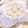 Baking Pastry Tools Reusable Non-Stick Steamers Pad Square White Cotton Cloth Steamer Dim Sum Mat Restaurant Kitchen Accessories Dro Dhhrm