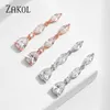 Wedding Jewelry Sets ZAKOL Brilliant Crystal Zirconia Earrings Necklace Bracelets 3pcs Set For Women Dress Accessaries FSSP412 230804