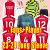 Hela uppsättningen 23 24 Smith Rowe Pepe Saka Soccer Jerseys Odegaard Thomas Martinelli Tierney 2023 2024 Football Shirt Henry Home Away Third Sleeve Fans Player Version